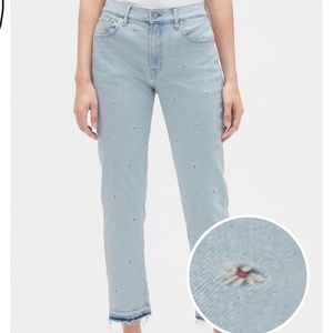 GAP Embroidered Flower Girlfriend Jeans 6/28